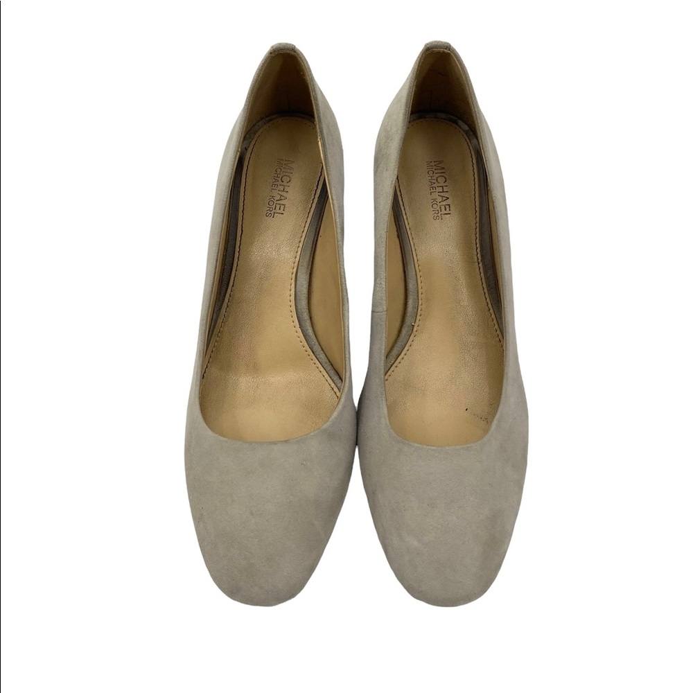 💕SALE💕 Michael Kors Cher Suede Mid Flex Glitter Chunky Heels - Picture 4 of 8